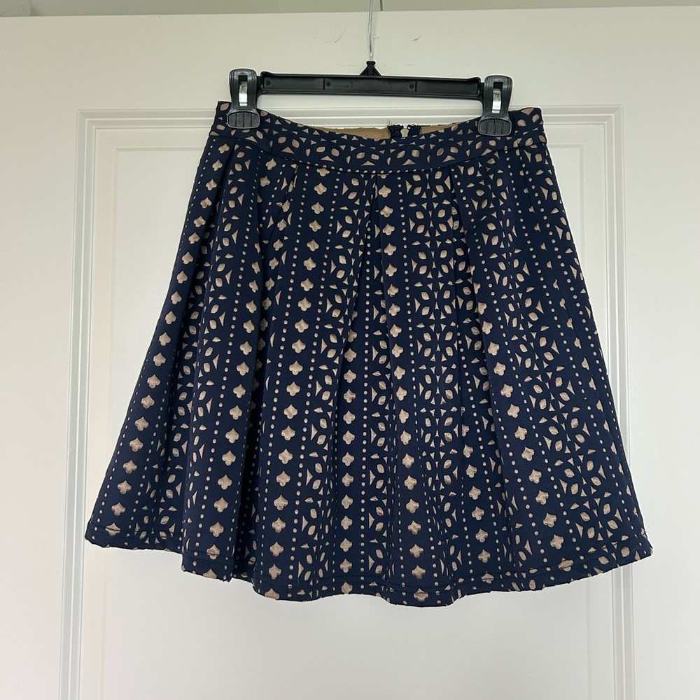 Blue Rain Navy Skater Skirt